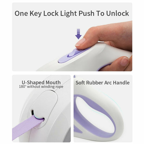 Automatic Retractable Dog Leash with LED