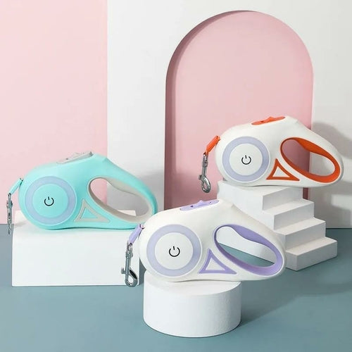 Automatic Retractable Dog Leash with LED